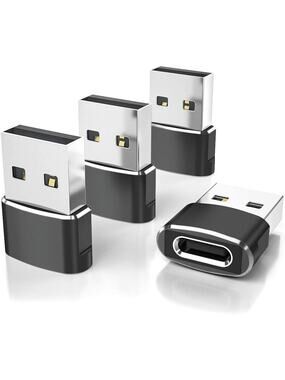 USB C To USB A Adapter, Car, Computer, iPhone iWatch iPad, Galaxy ~ 4 Pack